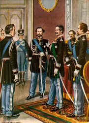 The abdication of Charles Albert in favour of Victor Emmanuel