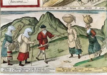Basque Peasants, Engraving by Franz Hogenberg
