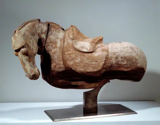 Chinese Art: Wooden Horse. Sculpture from the Tang period (618 to 907). Paris, Musée Cernuschi