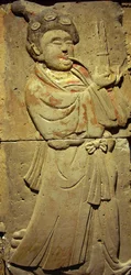 Terracotta Stele with Musician, Tang Dynasty