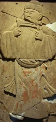 Terracotta Stele with Musician, Tang Dynasty