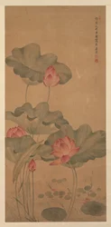 Red Lotus and Fish