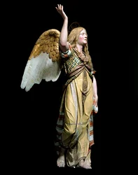 Angel announcing to Joseph the birth of Jesus. Sculpture by Tanzio da Varallo. Varallo, chapel IV, Sacro Monte
