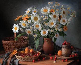 Daisies and Summer Fruit
