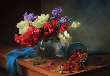 Elegant Roses and Berries