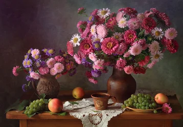 Fall Flowers And Fruit