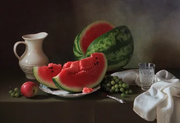 Fresh Watermelon and Grapes