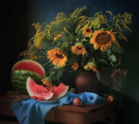 Golden Sunflowers Watermelon