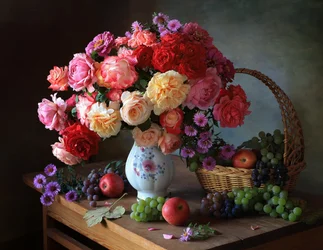Vibrant Bouquet and Fruit