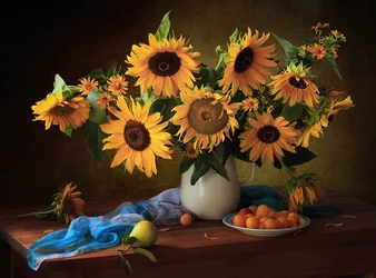 Warm Sunflower Still Life