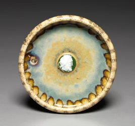 Dish with White and Green Cameo, c.1895 (stoneware & porcelain)