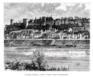 Chinon and the Vienne river, France, 19th century
