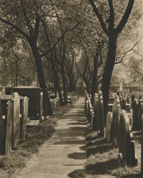 In the Dissenters Disused Burial Ground at Bunhill Fields, c1935