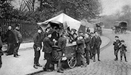 Italian ice cream or hoky seller, London