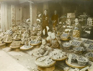 A Fruit Store in Japan, circa 1900 - 1915
