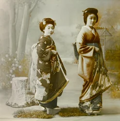 Portrait of Two Young Geisha circa 1900 - 1915