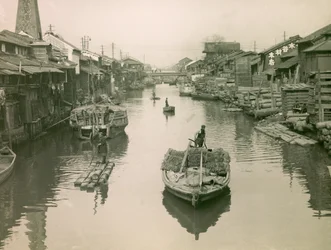 The Dotonbori Canal in Osaka, circa 1900 - 1915
