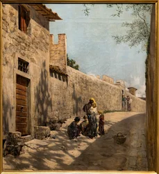 Small Tuscany Street with Figures
