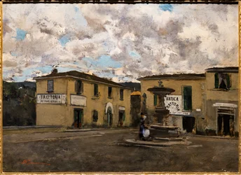 The Small Square in Settignano on a Rainy Day, c. 1861