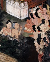 Crowd Watching Theatrical Performances at a Funeral