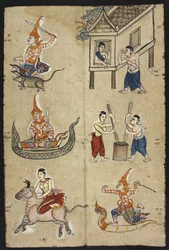 Thai divination manual (Phrommachat), containing horoscopes based on the Chinese zodiac