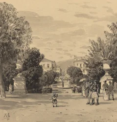View from the Old Royal Palace of the Hermesstreet, 1890