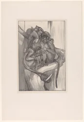 Three Monkeys on a Tree Stump (Animal Studies series)