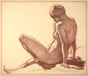 Study of a Female Nude by the Sea for “The Bathers”