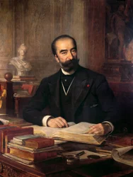 Portrait of Sadi Carnot (1837-1894) at his office, president from 1887 to 1894. Painting by Theobald Chartran (1849-1907)