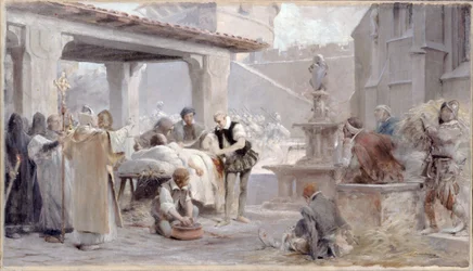 Sketch for the Sorbonne staircase: Ambroise Paré at the siege of Metz