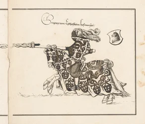 Book on Tournaments: Jouster Facing Left