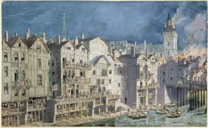Fire at the Pont aux Meuniers in 1621