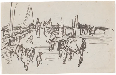 Sheep and Calves at the Shipping Place on Saltholm