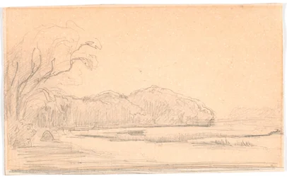 Landscape by a Forest-fringed Lake
