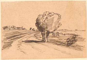 Road Bend with Willow Tree