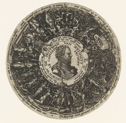 Medallion with Bust of the Captain of Wisdom, Theodor de Bry, ca. 1577 - ca. 1578