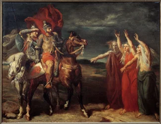Macbeth and the Three Witches (Illustration of Scene 3 of Act I of William Shakespeare
