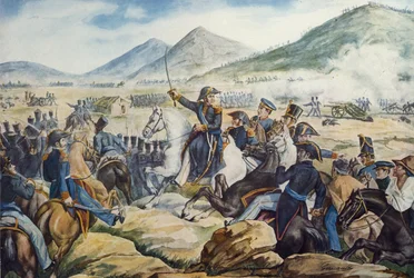 Argentine General Jose de San Martin at Battle of Chacabuco, February 12