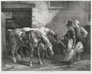 Two Post-Horses at a Stable Door