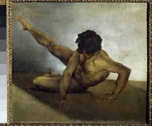 Naked Man Spins On The Ground