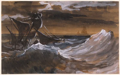 Sailboat on a Raging Sea