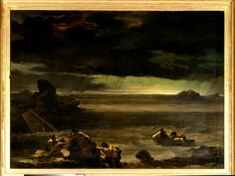 The Deluge. Painting by Théodore Géricault (1791-1824), 19th century. Dimensions 0.97 x 1.3 m. Paris, Louvre Museum