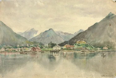 Sitka from the Islands, Showing Russian Castle