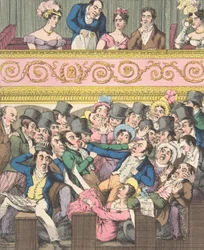 Theatrical Pleasures, Plate 2: Contending for a Seat, ca. 1835