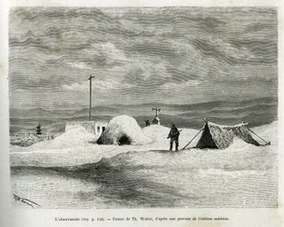 The meteorological observatory on the bay of Koljutschin (engraving by Th. Weber, to illustrate the story 