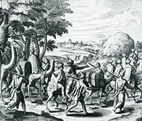 Caravan of Arab Merchants Travelling from Aleppo to Basra, from Grands and Petits Voyages
