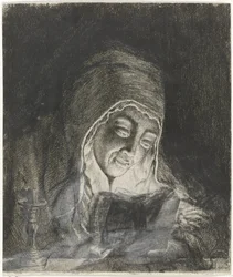 Woman Reading by Candlelight