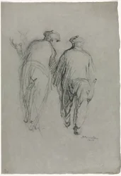 Two Men Working, Rear View