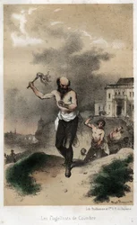 The Flagellants of Coimbre: The Jesuites of Coimbra in Portugal Make Penance for Their Sin in Public by Flogging Around 1560