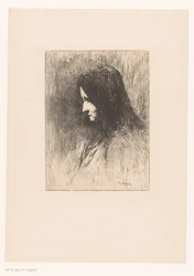 Bust of an Old Woman with Headscarf, Seen from the Side